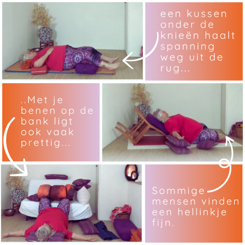 houdingen in een restorative yogales
